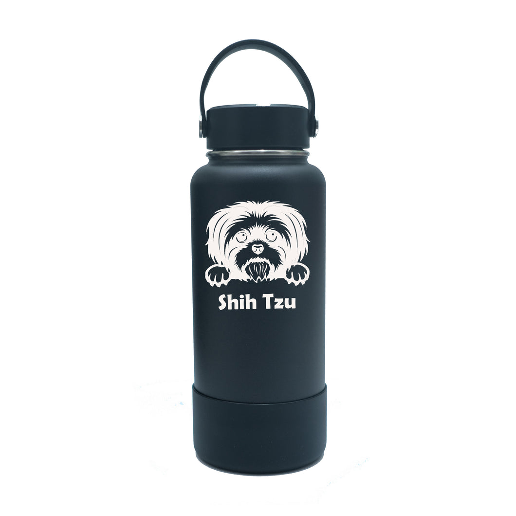 Personalized Vacuum Flask with Boot - Black
