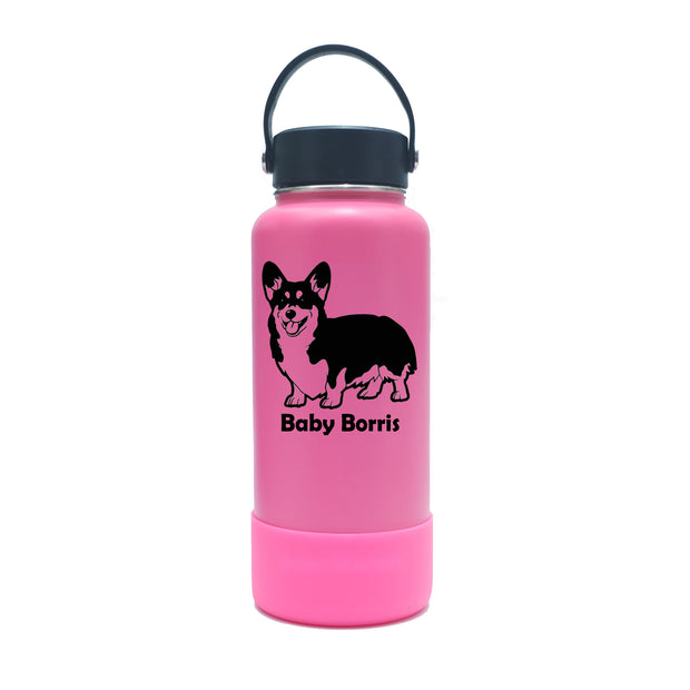 Personalized Vacuum Flask with Boot - Pink