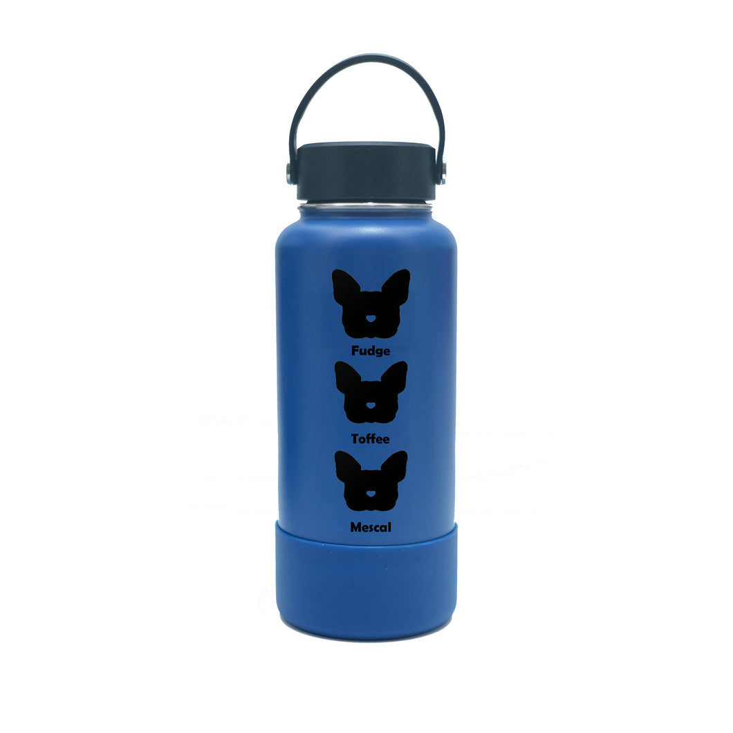 Personalized Vacuum Flask with Boot - Blue